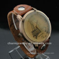 Hot sale eiffel tower Unisex watch Genuine leather strap watch 2015 WL-035